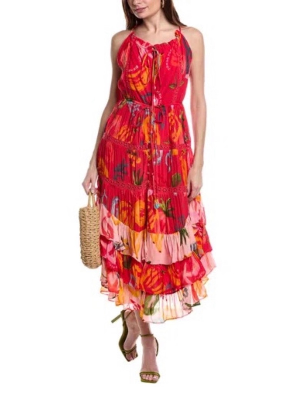 FARM Rio Mixed Fruits Ocean Tiered Dress - Picture 5 of 10